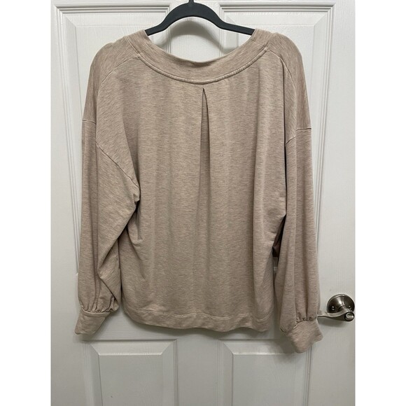 Travis Mathew Womens M Cloud Terry V-neck Top Sweatshirt Cream Color - Picture 5 of 8